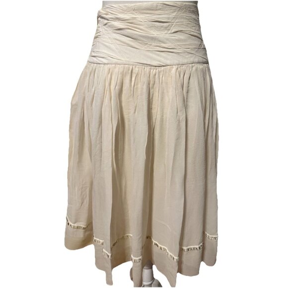 Italian Silk Skirt Lined Beaded Silk Covered Buttons Venice Chic Whimsical Fairy - Picture 5 of 10